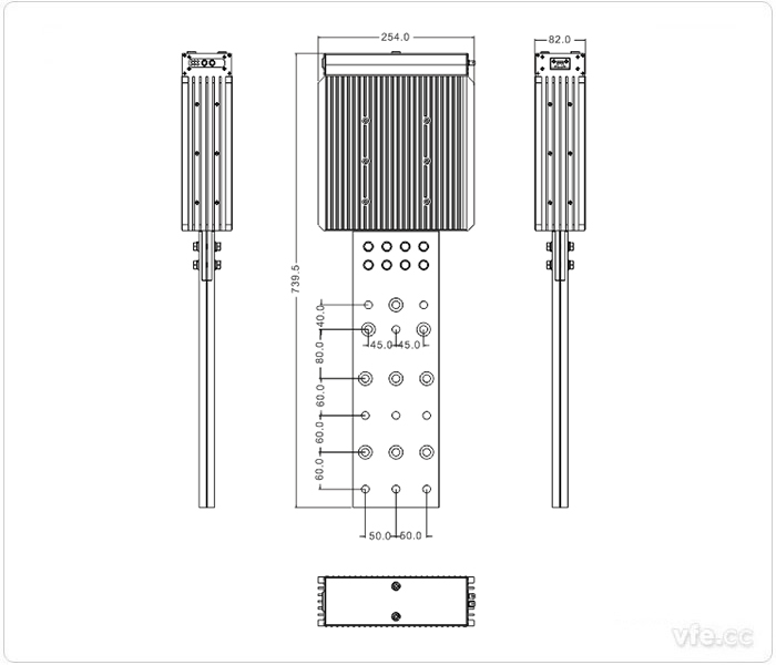 1000A、1500A、2000A刀片式SP變頻功率傳感器外形尺寸(單位：mm)