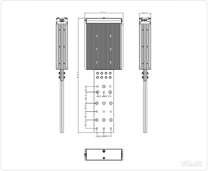 2500A、3000A、3500A刀片式SP變頻功率傳感器外形尺寸(單位：mm)