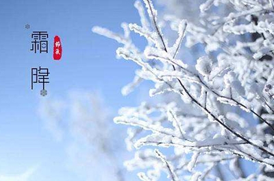 葉落草枯，秋晚凝霜